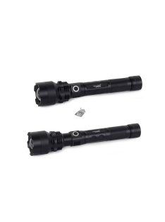   Erős taktikai LED zseblámpa XHP50 zoom funkcióval és USB csatlakozással kültéri használatra.