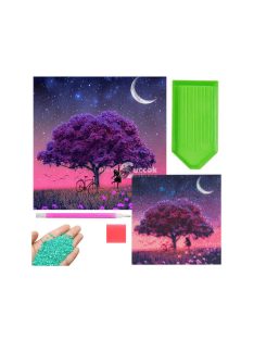   Gyémántfestés Készlet Fa Mintával - Kreatív Kép Készítő Csomag Gyémántfestéshez
