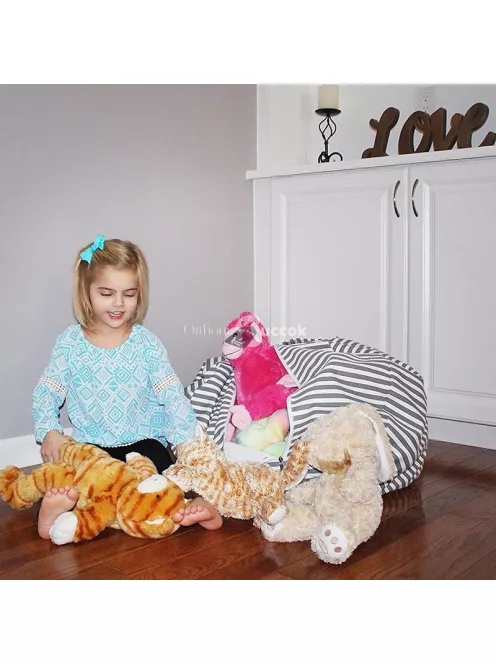 Plüss tároló babzsák gyerekszobai játéktárolóként