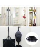 Ajtóra akasztható pántos táskarendező, Fekete színű szervező tárolóegység