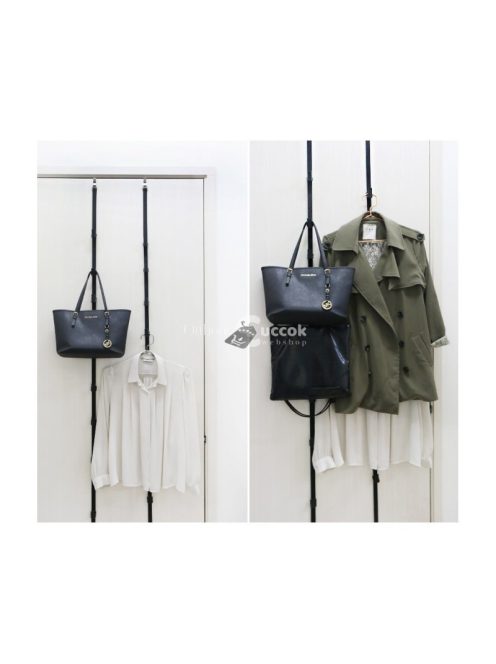 Ajtóra akasztható pántos táskarendező, Fekete színű szervező tárolóegység