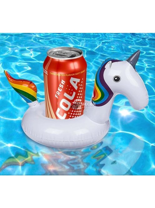 3 db Unikornis úszó italhűtő és pohártartó szett medencéhez