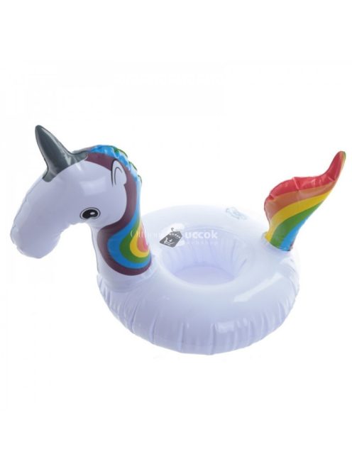 3 db Unikornis úszó italhűtő és pohártartó szett medencéhez