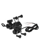 Motorkerékpár telefon tartó beépített USB töltővel motoros használatra