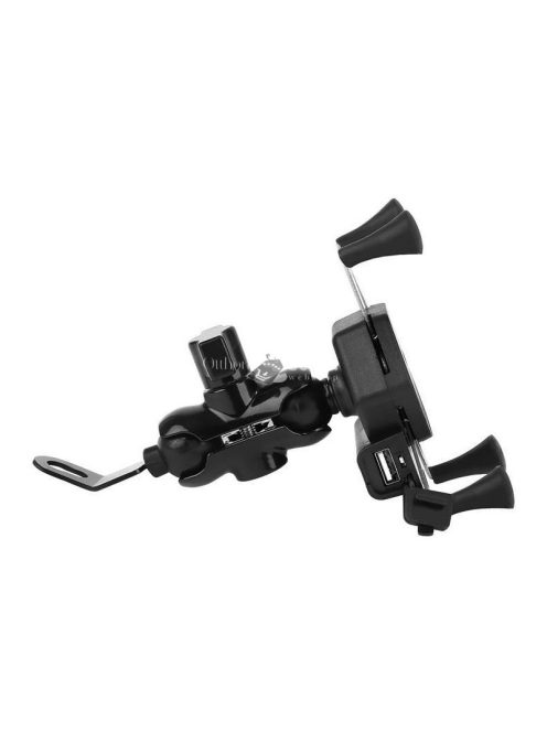 Motorkerékpár telefon tartó beépített USB töltővel motoros használatra