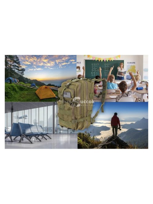 Extra nagy méretű zöld katonai hátizsák túrázáshoz és outdoor tevékenységekhez