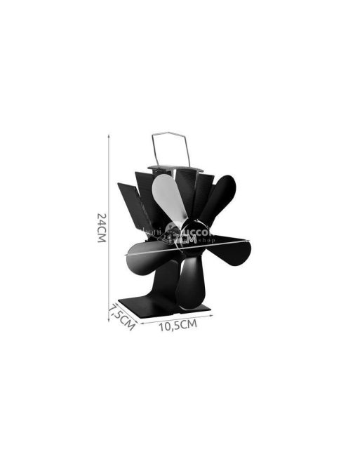 5 lapátos kandallóventilátor energiatakarékos hőelosztáshoz