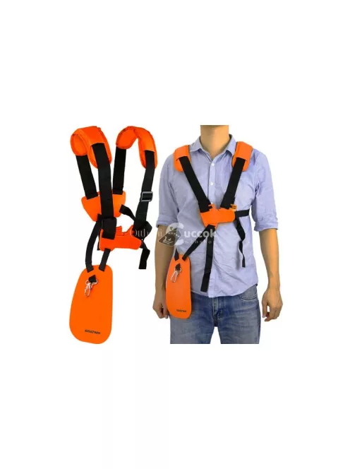 Benzines fűkasza tartóövek és támogató övek - erős, kényelmes kialakítású és könnyen használható kerti szerszám kiegészítő.