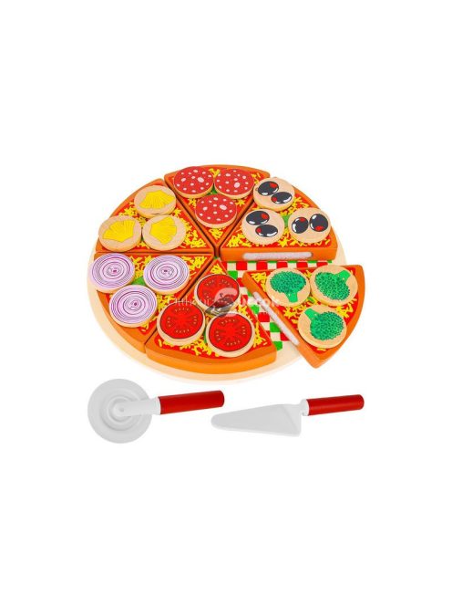 Fa pizza készlet gyerekeknek - 22471, kreatív szerepjátékhoz