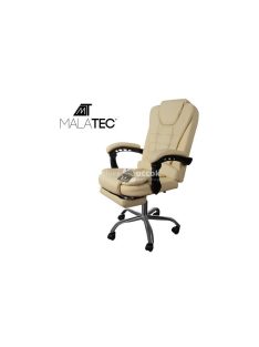   Ergonomikus irodai szék lábtartóval - fehér Malatec 23287, kényelmes munkavégzéshez