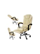 Ergonomikus irodai szék lábtartóval - fehér Malatec 23287, kényelmes munkavégzéshez