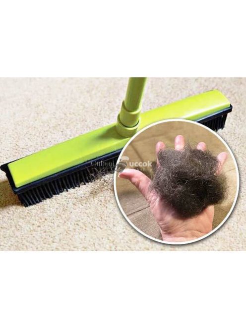 Teleszkópos gumiseprű, partvis Zöld – állítható nyéllel, hatékony szőnyeg- és padlótisztításhoz