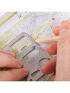 Multifunkciós rozsdamentes acél túlélő kártya - kompakt eszköz túrázáshoz és kempingezéshez