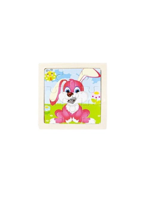 Állatos, 9 darabos fa puzzle gyerekeknek - Fejlesztő játék szett (4db)