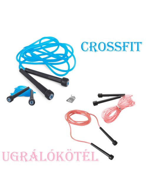 Gumis Crossfit edző ugrálókötél (pink színű, állítható hosszúságú)