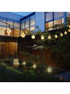 Napelemes kültéri LED gömb fényfüzér dekorációhoz