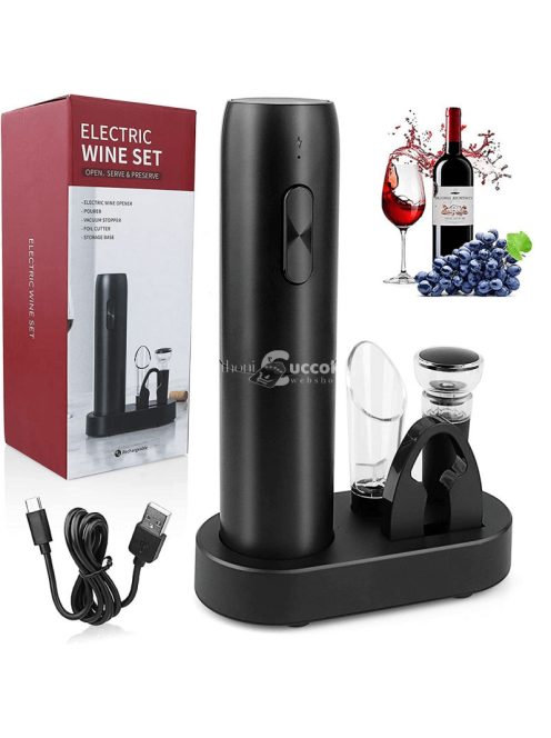 Elektromos bornyitó készlet - automatikus üvegnyitás és boros kiegészítők