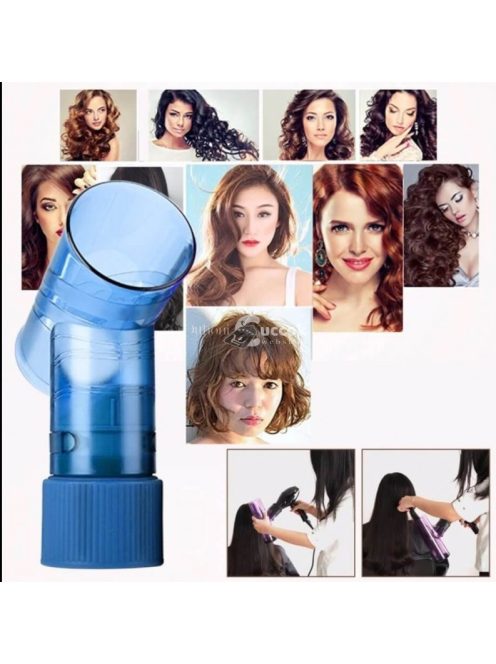 Kék Hajgöndörítő Hajszárító Fej és Göndörítő Henger Kiegészítő