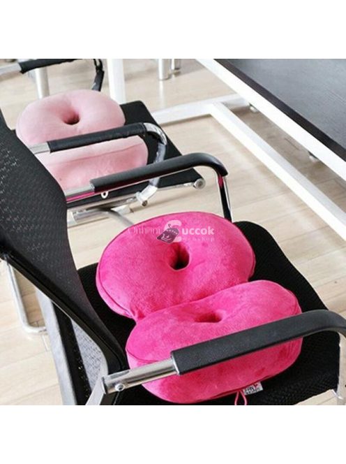 Rózsaszín tartásjavító derék- és ülőpárna kényelmes üléshez