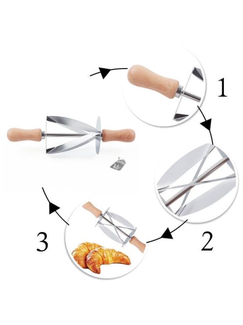 Croissant tésztavágó eszköz sütéshez és péksütemény készítéshez