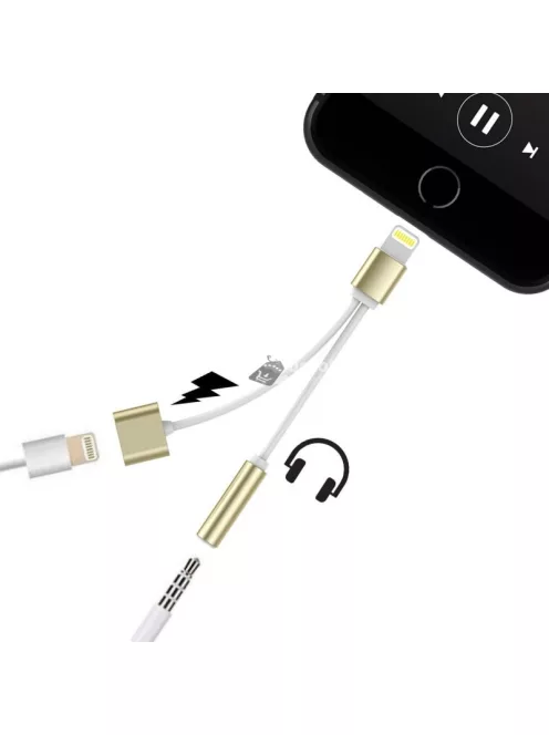 2 az 1-ben lightning és jack csatlakozó