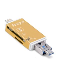   MicroSD SDHC SD TF Kártyaolvasó Iphone/Ipad (lightning), MicroUSB csatlakozókkal