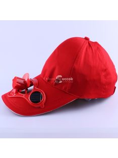 Napelemes  ventilátoros baseball sapka  - Piros