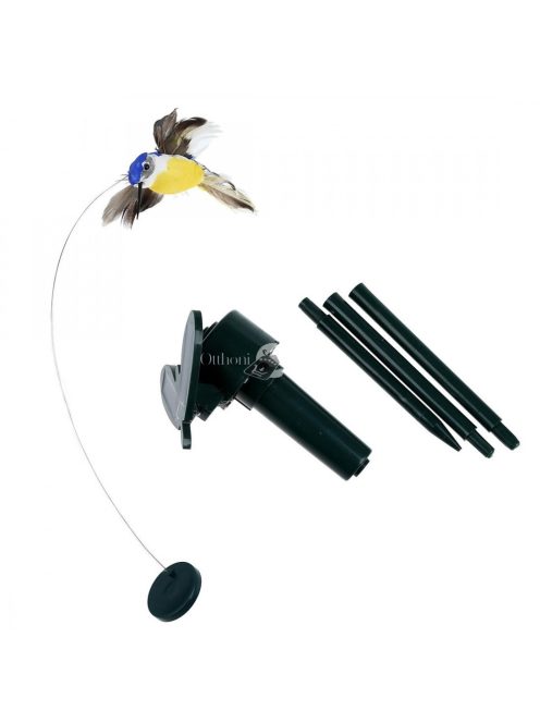 Napelemmel működő, földbe szúrható kerti dísz, macskajáték