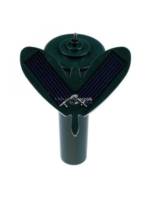 Napelemmel működő, földbe szúrható kerti dísz, macskajáték