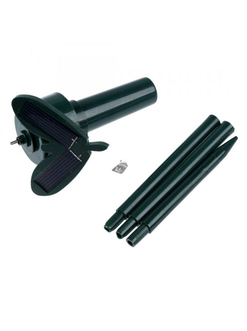 Napelemmel működő, földbe szúrható kerti dísz, macskajáték