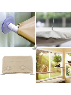   Ablakra tapasztható macska fekhely – kényelmes cicaágy ablakra szerelhető kivitelben