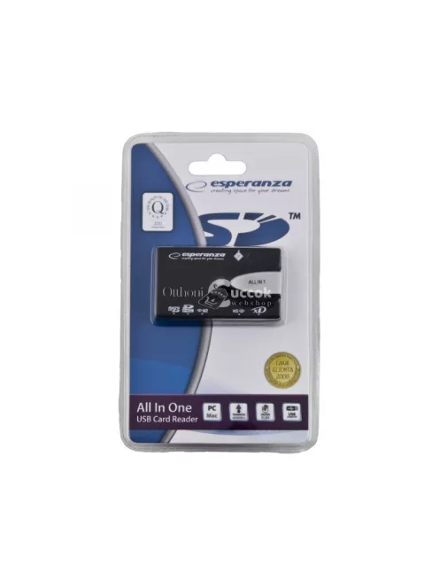 Esperanza Minden az egyben USB 2.0 kártyaolvasó - Fekete - EA129