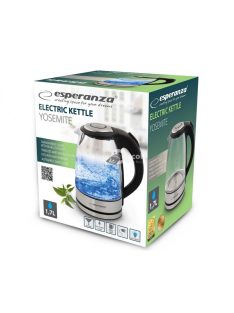   Elegáns Elektromos Vízforraló Üvegből LED Fényeffekttel 1.7 L Yosemite - Esperanza - EKK012