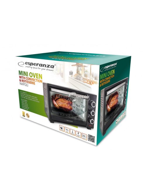 Kis sütő grill funkcióval és forgótűzhellyel - Napoli 25L - EKO006