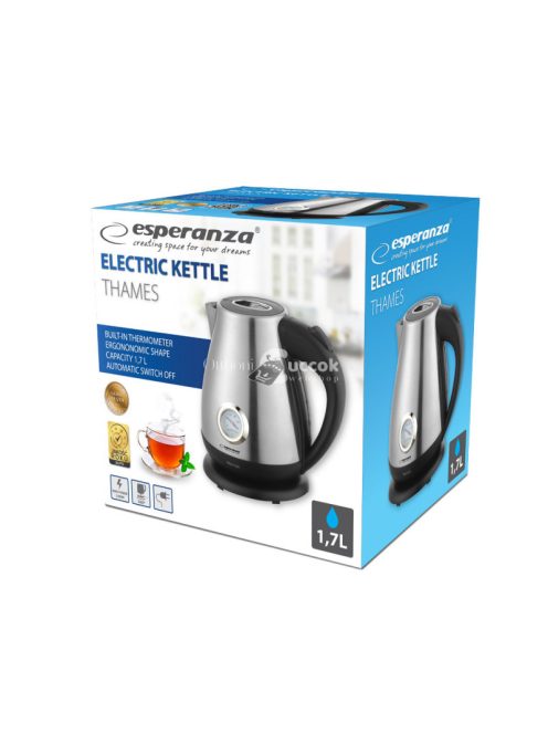 Esperanza Thames 1.7L Inox Elektromos Vízforraló Hőmérővel - EKK029