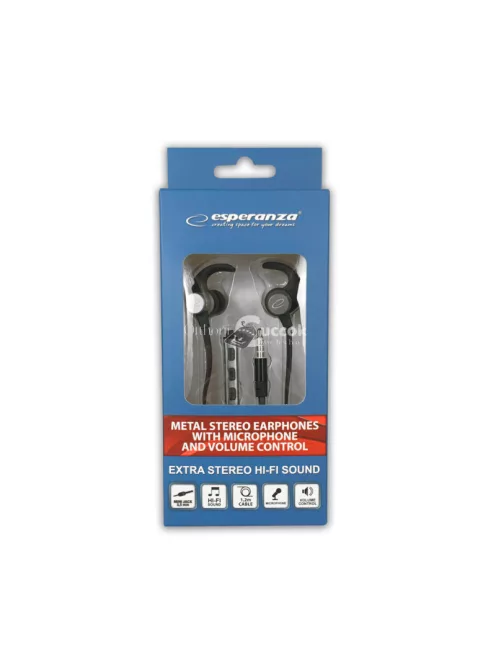 Féltve METÁL FÜLHALLGATÓ MIKROFONNAL ÉS HANGERŐSZABÁLYZÓVAL - EH202K