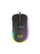 Hesperis Gamer Egér LED RGB Világítással és 7 Gombbal, Optikai USB-C Csatlakozással - EGM303