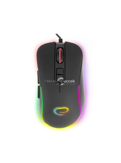 Hesperis Gamer Egér LED RGB Világítással és 7 Gombbal, Optikai USB-C Csatlakozással - EGM303