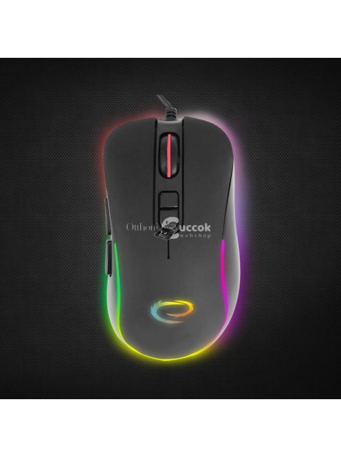 Hesperis Gamer Egér LED RGB Világítással és 7 Gombbal, Optikai USB-C Csatlakozással - EGM303
