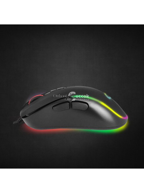 Hesperis Gamer Egér LED RGB Világítással és 7 Gombbal, Optikai USB-C Csatlakozással - EGM303