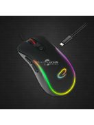 Hesperis Gamer Egér LED RGB Világítással és 7 Gombbal, Optikai USB-C Csatlakozással - EGM303