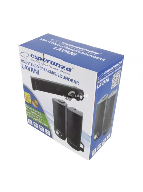 Esperanza USB hangszórók 2.0 - LAVANI - sztereó hangzás - fekete - EP144