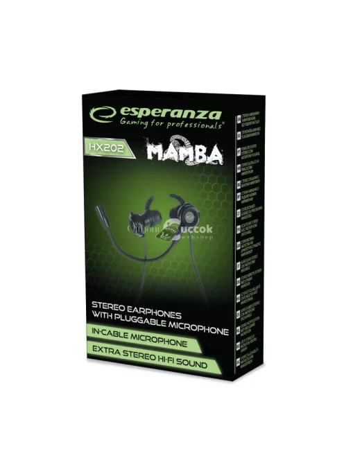Esperanza stereo fülhallgató csatlakozható mikrofonnal - Mamba - EGH202K
