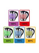 Esperanza Elektromos Üveg Vízforraló LED-del és Hőmérséklet-szabályozóval 1.7 L Fekete színű - EKK026