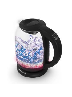   Elegáns Elektromos Üveg Vízforraló LED-del és Hőmérséklet-szabályozóval - Fekete - 1.7 L - Loire - EKK027