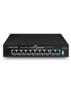   Esperanza 8 portos PoE switch 10/100/1000 Matrix-szal és 2 uplink porttal - ENS108