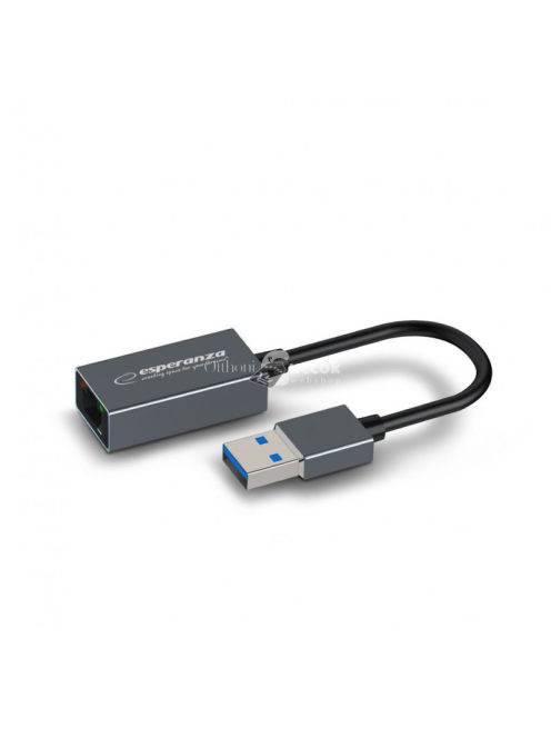 Esperanza USB 3.0-RJ45 Gigabit Ethernet Adapter 1000 Mbps – fekete - ENA101