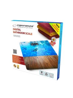   Esperanza digitális fürdőszobai mérleg - Waikiki design, üveg felülettel, 150 kg-ig mérés, LCD kijelzővel - EBS011