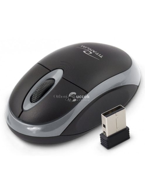 Titanum vezeték nélküli 2.4GHz optikai egér 3D USB csatlakozással - fekete