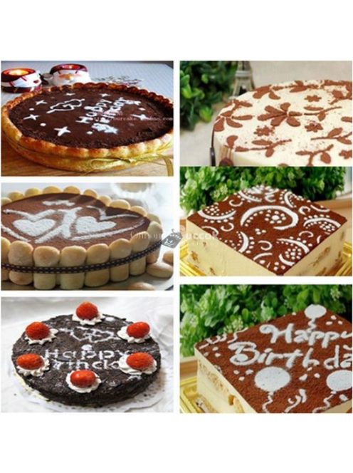 Tortadíszítő kellék, tortadíszítő sablon (4 minta)